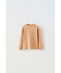 Zara Рубашка второй кожи с рифленым узором , Цвет: Коричневый, Размер: 1½ лет (86 см)