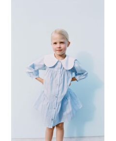 Zara Полосатое платье из поплина , Цвет: Синий, Размер: 1½ лет (86 см)