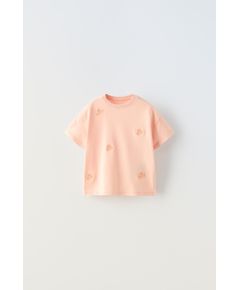 Zara Вышитая футболка , Цвет: Оранжевый, Размер: 1½ лет (86 см)