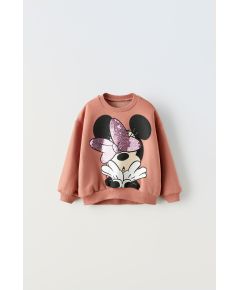 Zara Толстовка с блестками minnie mouse © disney , Цвет: Оранжевый, Размер: 12-18 месяцев (86 см)