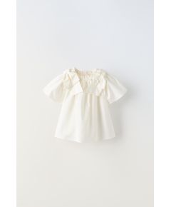 Zara Блузка из поплина с бантами , Цвет: Белый, Размер: 1½ лет (86 см)