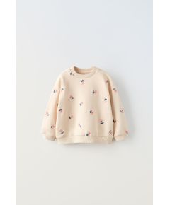 Zara Вышитая толстовка , Цвет: Бежевый, Размер: 1½ лет (86 см)