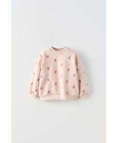 Zara Вышитая толстовка , Цвет: Розовый, Размер: 1½ лет (86 см)