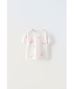 Zara Футболка с цветочным принтом , Цвет: Белый, Размер: 1½ лет (86 см)