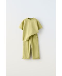 Zara   garment dyed jogging t-shirt and trousers co-ord , Цвет: Зеленый, Размер: 1½ лет (86 см)