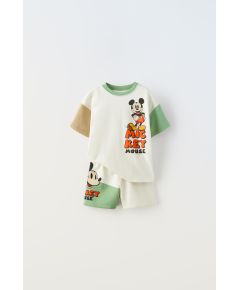 Zara Футболка и бермуды mickey mouse © disney , Цвет: Бежевый, Размер: 1½ лет (86 см)