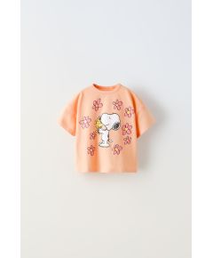 Zara Футболка snoopy peanuts™ с цветами , Цвет: Оранжевый, Размер: 1½ лет (86 см)