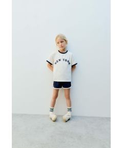 Zara  плотная футболка и шорты бермуды в комплекте , Цвет: Синий, Размер: 1½ лет (86 см)