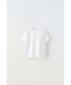 Zara Однотонная футболка с карманом , Цвет: Белый, Размер: 1½ лет (86 см)