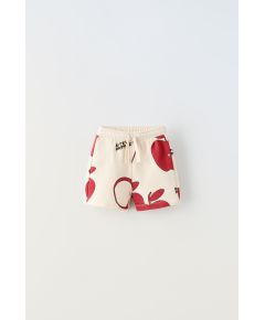 Zara Плюшевые бермудские шорты с яблоками , Цвет: multicolor, Размер: 1½ лет (86 см)