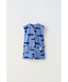 Zara Комбинезон с открытой спиной terry cloud , Цвет: Синий, Размер: 1½ лет (86 см)