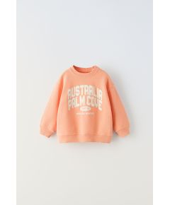 Zara Толстовка для занятий бегом с лозунгом , Цвет: Оранжевый, Размер: 1½ лет (86 см)