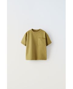 Zara Футболка с вырезом "jacquard" и карманом , Цвет: Зеленый, Размер: 1½ лет (86 см)