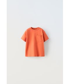 Zara Простая футболка с карманом , Цвет: Красный, Размер: 1½ лет (86 см)