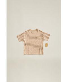 Zara Футболка timelesz- striped linen blend , Цвет: Оранжевый, Размер: 1½ лет (86 см)