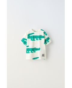 Zara Футболка crocodile t-shirt , Цвет: Белый, Размер: 1½ лет (86 см)