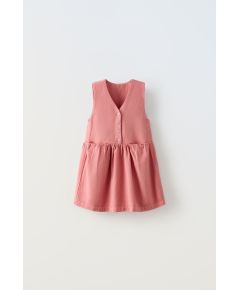 Zara Платье с разрезом и застежками , Цвет: Розовый, Размер: 1½ лет (86 см)