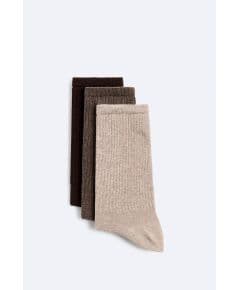 Zara Pack of 3 ribbed socks означает "упаковка из 3 пар ребристых носков , Цвет: С принтом, Размер: M(39-42) (US M(6-9))