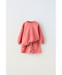 Zara Мягкий худи и бермуды в комплекте , Цвет: Оранжевый, Размер: 1½ лет (86 см)