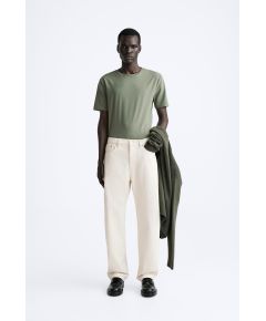 Zara Узкая футболка "basic slim fit" , Цвет: Зеленый, Размер: L (US L)