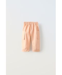 Zara Брюки из поплина с вышитыми карманами , Цвет: Оранжевый, Размер: 1½ лет (86 см)