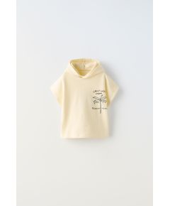 Zara Вышиванная терри-футболка с капюшоном , Цвет: Жёлтый, Размер: 1½ лет (86 см)