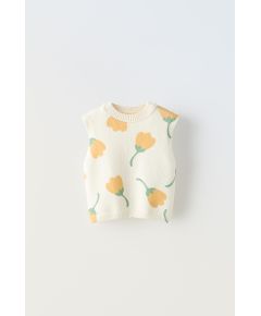 Zara Верх из трикотажа с цветочным принтом , Цвет: Жёлтый, Размер: 1½ лет (86 см)