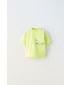 Zara Футболка с контрастным карманом , Цвет: Жёлтый, Размер: 1½ лет (86 см)