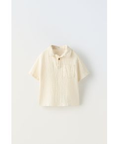 Zara Футболка с текстурным узором , Цвет: Бежевый, Размер: 1½ лет (86 см)