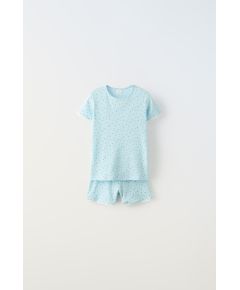 Zara   1-6 лет / цветочный ребристый комплект , Цвет: Синий, Размер: 1½ лет (86 см)