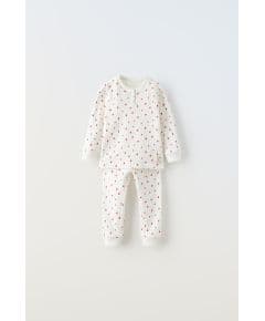 Zara Сохрани  1-6 лет / пижама с сердечками , Цвет: Бежевый, Размер: 12-18 месяцев (86 см)