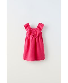 Zara Платье из льна с оборками , Цвет: Розовый, Размер: 1½ лет (86 см)