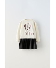 Zara Платье из кожзаменителя minnie mouse © disney , Цвет: Бежевый, Размер: 9-12 месяцев (80 см)