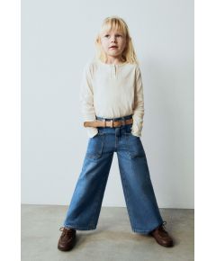 Zara Футболка с текстурой и пуговицами , Цвет: Бежевый, Размер: 1½ лет (86 см)