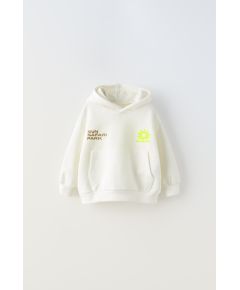 Zara Толстовка neon sun hoodie , Цвет: Белый, Размер: 1½ лет (86 см)