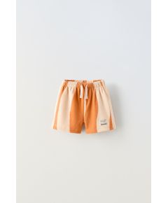 Zara Полосатые кёрликовые шорты бермуды , Цвет: Оранжевый, Размер: 1½ лет (86 см)