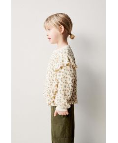 Zara Футболка с цветочным узором и оборками , Цвет: Бежевый, Размер: 1½ лет (86 см)