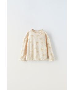 Zara Футболка с открытыми петлями , Цвет: Бежевый, Размер: 1½ лет (86 см)