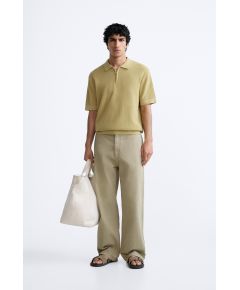 Zara  knit polo shirt , Цвет: Жёлтый, Размер: M (US M)