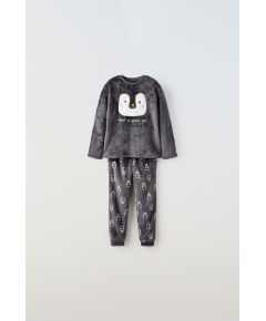 Zara   1-6 лет / флисовый набор с пингвинами , Цвет: Серый, Размер: 2-3 лет (98 см)