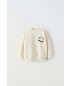 Zara   calm memories sweatshirt , Цвет: Бежевый, Размер: 1½ лет (86 см)