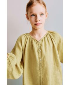 Zara Блузка из льна , Цвет: Зеленый, Размер: 6-7 лет (120 см)