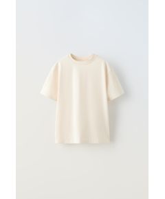 Zara Обычная прямая футболка , Цвет: Бежевый, Размер: 6-7 лет (120 см)