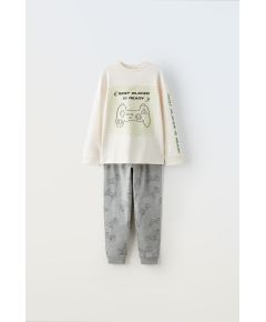 Zara Пижама с принтом для детей от 6 до 14 лет, Цвет: Бежевый, Размер: 6-7 лет (120 см)