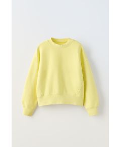 Zara Толстовка однотонная с эффектом выцветания , Цвет: Жёлтый, Размер: 13-14 лет (164 см)