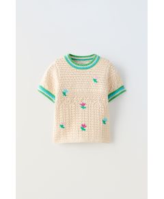 Zara Топ из цветочного крючка , Цвет: Бежевый, Размер: 6-7 лет (120 см)