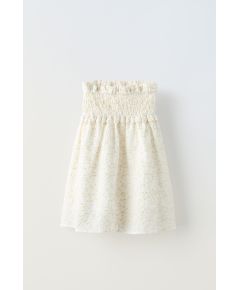 Zara Юбка миди с эластичным поясом, Цвет: Бежевый, Размер: 6-7 лет (120 см)