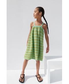 Zara Платье из полосатого трикотажа с стразами , Цвет: Зеленый, Размер: 6-7 лет (120 см)