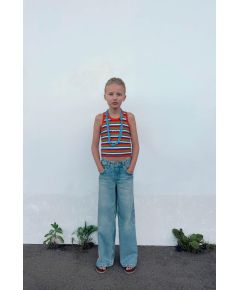 Zara Топ из полосатого трикотажа , Цвет: С принтом, Размер: 6-7 лет (120 см)