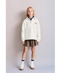 Zara Вышиванный поло свитшот , Цвет: Бежевый, Размер: 6-7 лет (120 см)